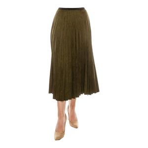 YAL New York Green Pleated Midi Skirt